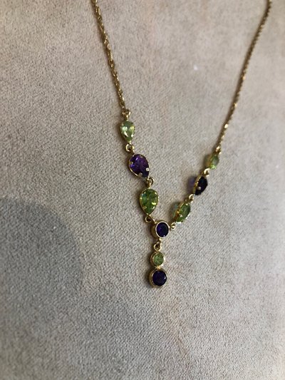 Collier Améthyste et péridots