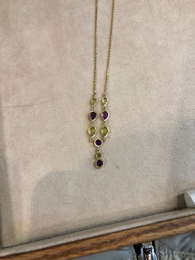 Collier Améthyste et péridots
