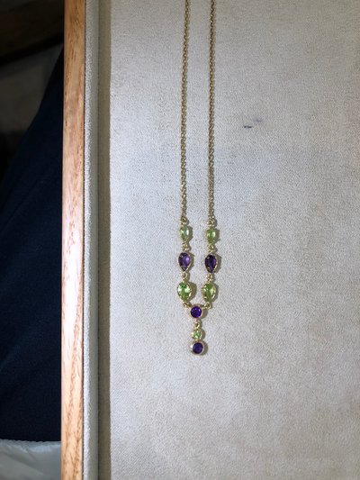 Collier Améthyste et péridots