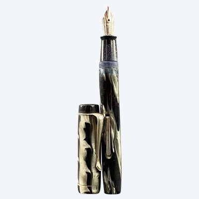 Unic 1940 vintage grey marbled fountain pen