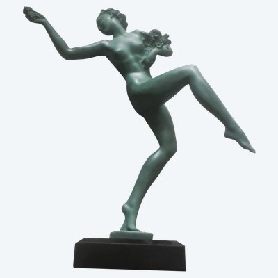 Scultura Art Déco Statuetta Fayral Pierre Le Faguays 1930