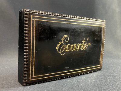 Scatola da gioco in palissandro laccato nero e ottone intarsiato Napoleone III