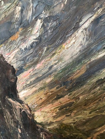 Oil on panel "Le Mont Cernin" 19th century