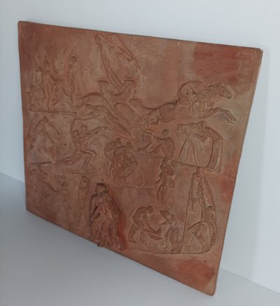Pascal Boureille (1909-1999) Pannello Art Déco scolpito in terracotta