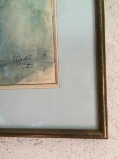 SUPERBE AQUARELLE SOUS VERRE SIGNÉE DE " A COUDERT " LE BOUQUET DE FLEURS "