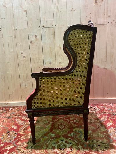 Bergère - Sessel im Louis XVI-Stil aus Rohrgeflecht