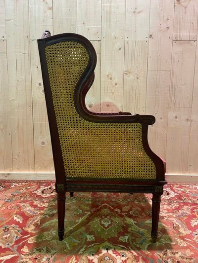 Bergère - Sessel im Louis XVI-Stil aus Rohrgeflecht