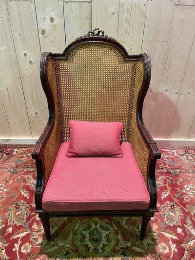 Bergère - Sessel im Louis XVI-Stil aus Rohrgeflecht