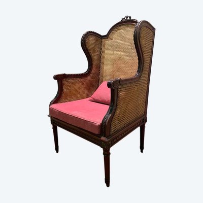 Bergère - Sessel im Louis XVI-Stil aus Rohrgeflecht