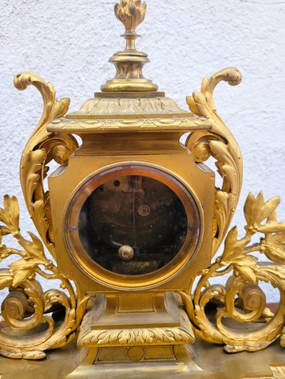 Pendule En Bronze Doré, Napoléon III, XIXème Siècle