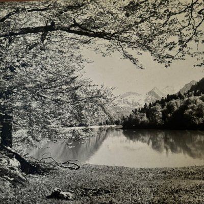 Foto su pannello di legno paesaggio montano