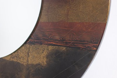 Ginette Clement. Miroir rond en laque. Année 1966. LS6146181A