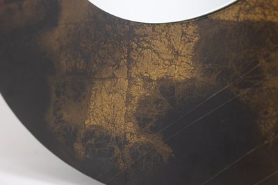 Ginette Clement. Miroir rond en laque. Année 1966. LS6146181A
