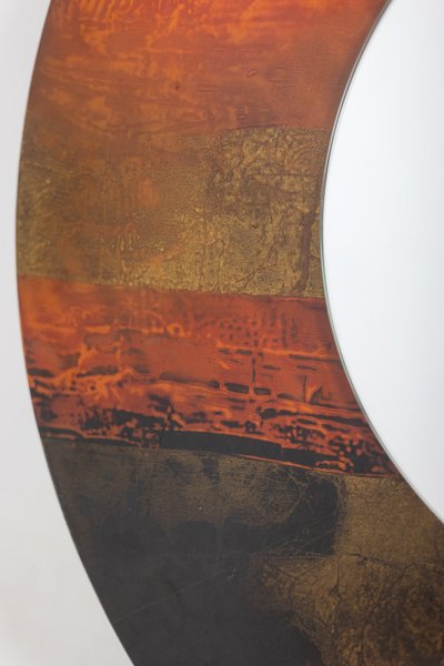 Ginette Clement. Miroir rond en laque. Année 1966. LS6146181A