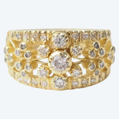Anello vintage in oro giallo e diamanti