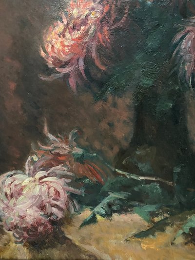 Huile sur toile Bouquet de fleurs par Jeanne Prin XXème siècle  