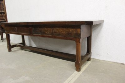 Tavolo o console da fattoria in rovere della fine del XVIII secolo