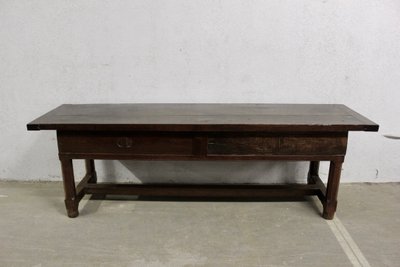 Tavolo o console da fattoria in rovere della fine del XVIII secolo