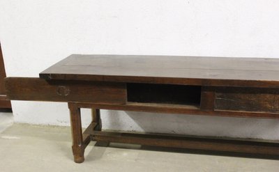 Tavolo o console da fattoria in rovere della fine del XVIII secolo