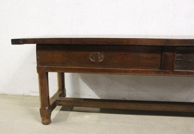 Tavolo o console da fattoria in rovere della fine del XVIII secolo
