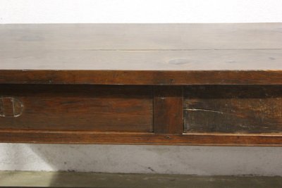 Tavolo o console da fattoria in rovere della fine del XVIII secolo