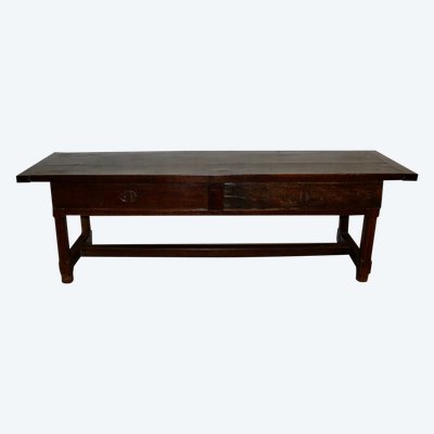 Tavolo o console da fattoria in rovere della fine del XVIII secolo