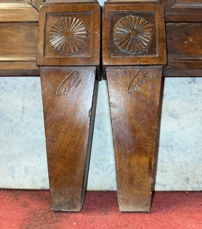 Bed stamped Bastel Empire Consulate period in walnut circa 1800
