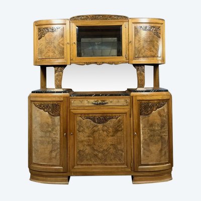Art Deco walnut and burl double sideboard circa 1940