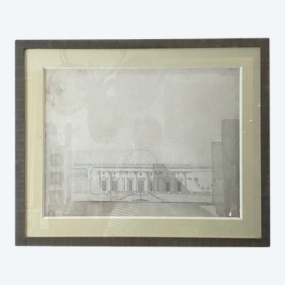 Elevation of a pavilion facade, graphite pencil