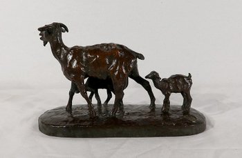  Bronzo "Capra e capretti" di A.Bitter - 1a parte del 20° secolo