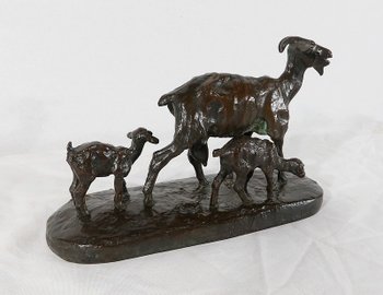  Bronzo "Capra e capretti" di A.Bitter - 1a parte del 20° secolo