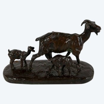  Bronzo "Capra e capretti" di A.Bitter - 1a parte del 20° secolo