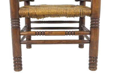 Charles Dudouyt. Brutalist style armchair in beech. 1960s.  LS6147609B
