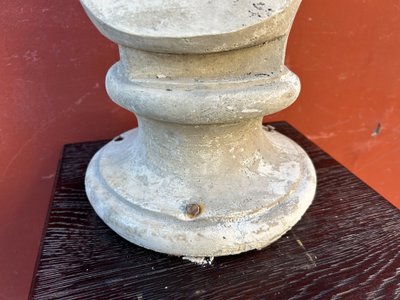 Grande Busto Di Stile Romano D'epoca - Fine XIX Secolo In Gesso H 63 Cm