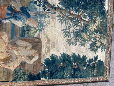 Tapestry from the Royal Aubusson Factory, 18th century - Gallant Scene.
