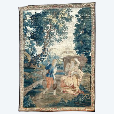 Tapestry from the Royal Aubusson Factory, 18th century - Gallant Scene.