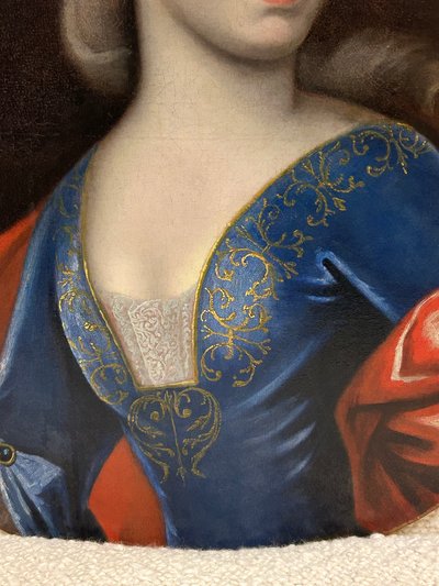 Portrait En Ovale De Femme Ou Homme «  Travesti «  école Française Du XVIIème 
