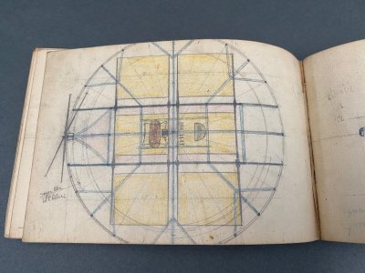 Notebook of ironwork drawings in pencil 20th century