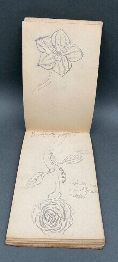 Notebook of ironwork drawings in pencil 20th century