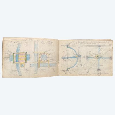 Notebook of ironwork drawings in pencil 20th century