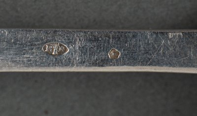 Cucchiaio per aspersione Orafo RN argento 53 grammi ricco decoro Luigi XV