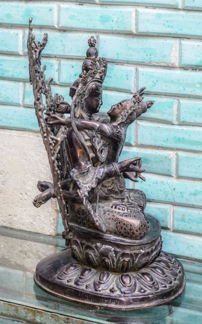 BOUDDHA VAJRASATTVA, Bronze tibétain, Fin XIXème