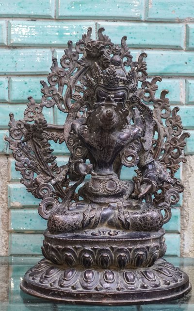 BOUDDHA VAJRASATTVA, Bronze tibétain, Fin XIXème