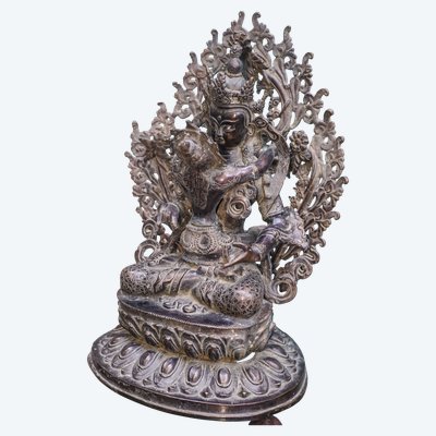 BOUDDHA VAJRASATTVA, Bronze tibétain, Fin XIXème
