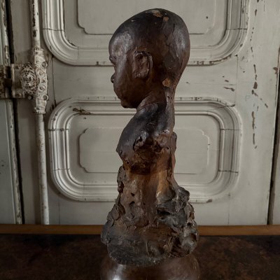 Scultura in terracotta Bambino dell'officina Charles Filleul in busto del XX secolo
