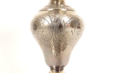 Calice Argento Minerva Fleurs de Lys Croce Fiori di Grano 290gr XIX secolo