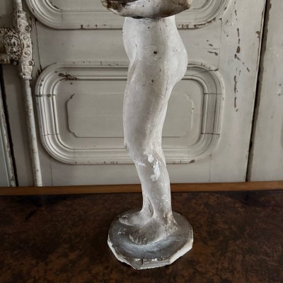 Statua in gesso da laboratorio di Charles Filleul soggetto femminile in scatola del XX secolo