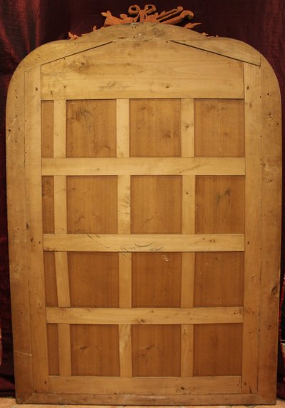 114 X 177 Cm Large Antique Mirror, Gold Leaf Gilding, Violin Decor, Musical Attributes