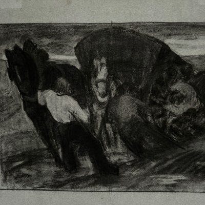 Dessin au fusain Beaux-Arts Concours d'Émulation par Berger-Lheureux