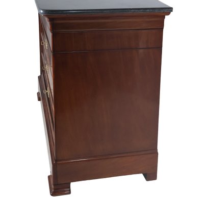 Restoration period flamed mahogany chest of drawers